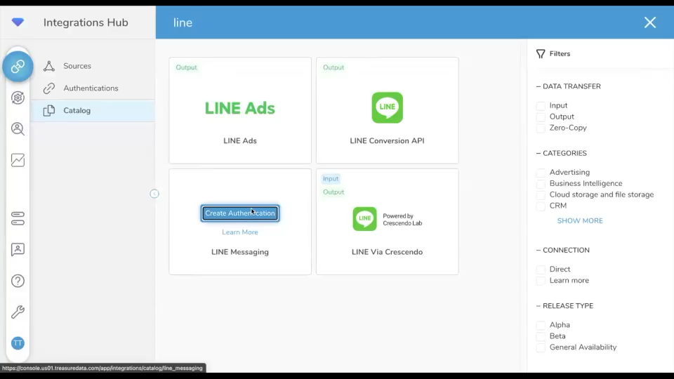 LINE Integration Hub Catalog